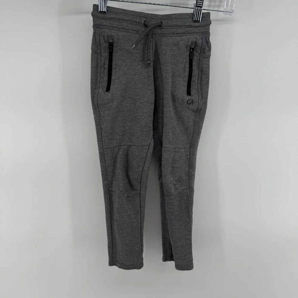 GapFit Boys‎ Grey Athletic Jogger Pants Zip Pockets Drawstring Size 5